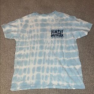 Simply Southern Kids Fourth of July Blue Tie-Dye T-Shirt